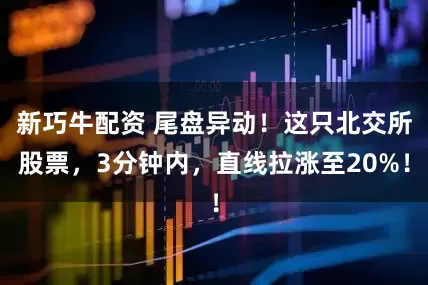 新巧牛配资 尾盘异动！这只北交所股票，3分钟内，直线拉涨至20%！