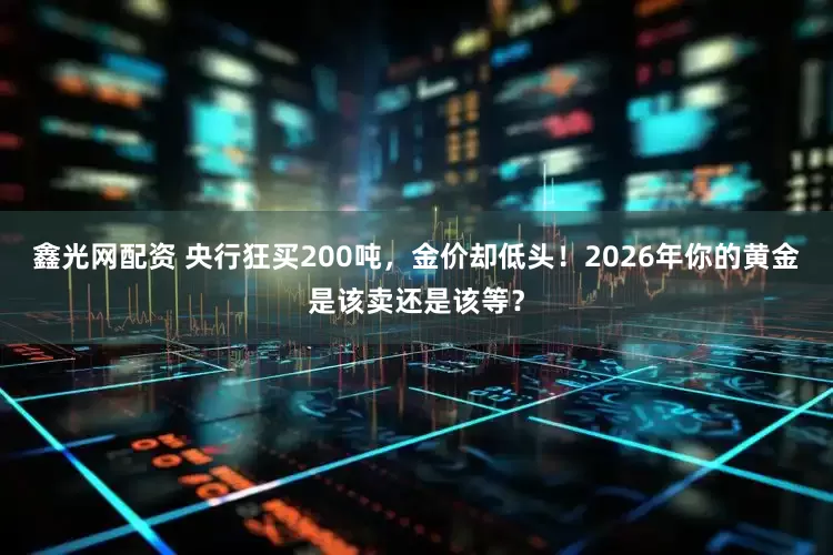 鑫光网配资 央行狂买200吨，金价却低头！2026年你的黄金是该卖还是该等？